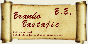Branko Bastajić vizit kartica